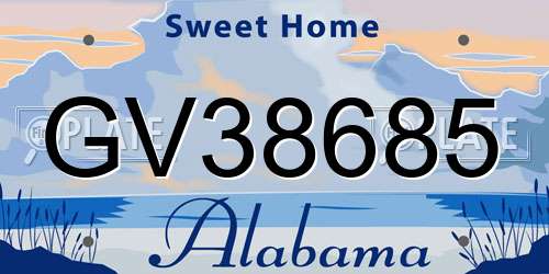 GV38685 Alabama License Plate