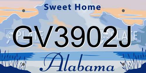 GV3902J Alabama License Plate