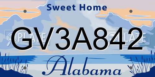 GV3A842 Alabama License Plate