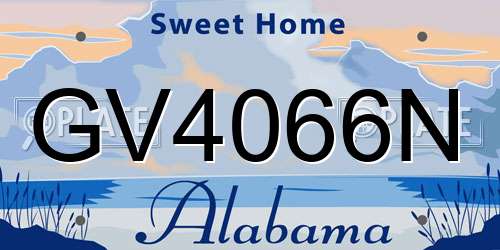 GV4066N Alabama License Plate