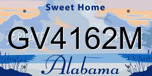 GV4162M Alabama License Plate