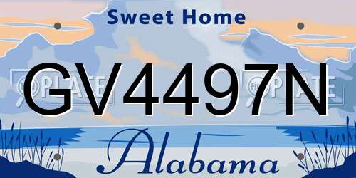 GV4497N Alabama License Plate