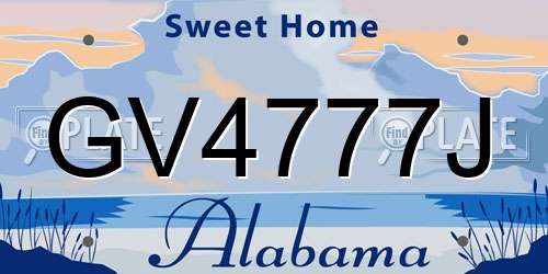 GV4777J Alabama License Plate