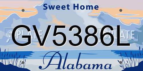 GV5386L Alabama License Plate