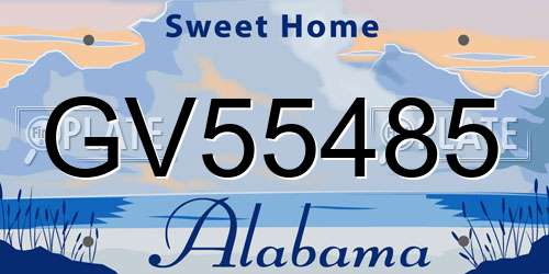 GV55485 Alabama License Plate