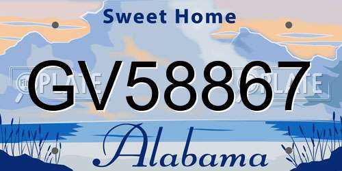 GV58867 Alabama License Plate