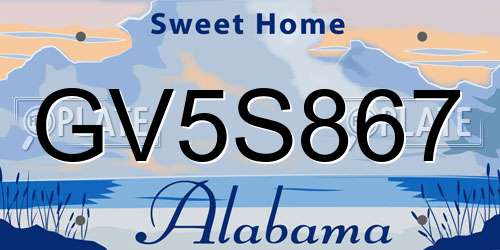 GV5S867 Alabama License Plate
