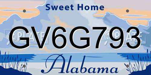 GV6G793 Alabama License Plate