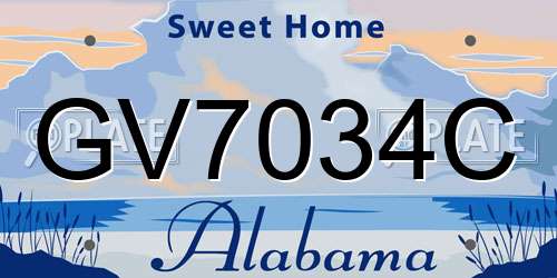 GV7034C Alabama License Plate