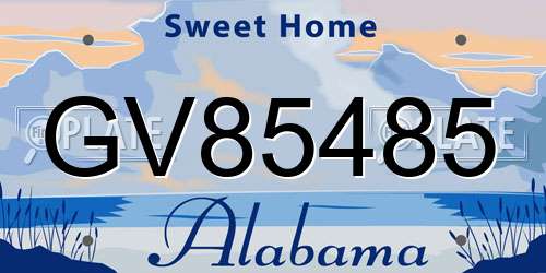 GV85485 Alabama License Plate