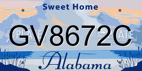 GV8672C Alabama License Plate