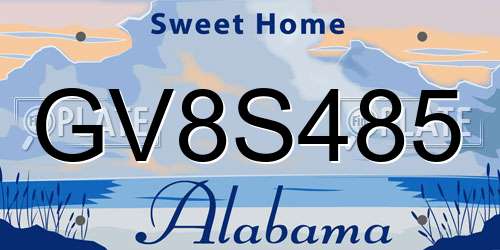 GV8S485 Alabama License Plate