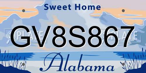 GV8S867 Alabama License Plate