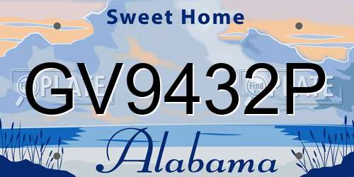 GV9432P Alabama License Plate