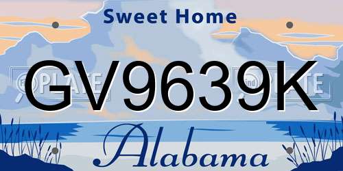 GV9639K Alabama License Plate