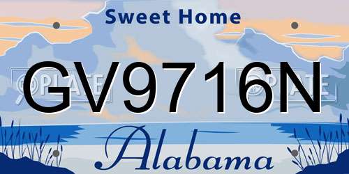 GV9716N Alabama License Plate