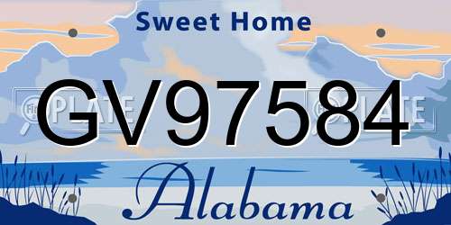 GV97584 Alabama License Plate