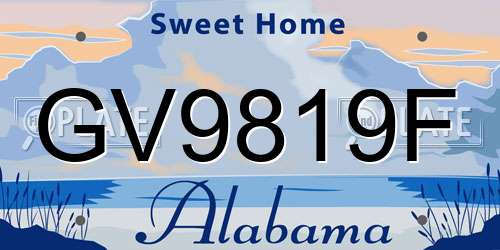 GV9819F Alabama License Plate