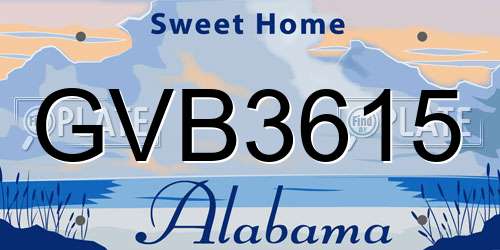 GVB3615 Alabama License Plate