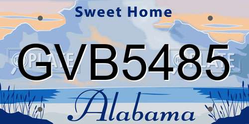 GVB5485 Alabama License Plate