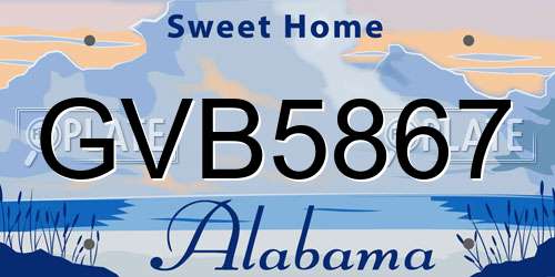 GVB5867 Alabama License Plate