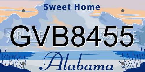 GVB8455 Alabama License Plate