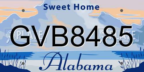 GVB8485 Alabama License Plate