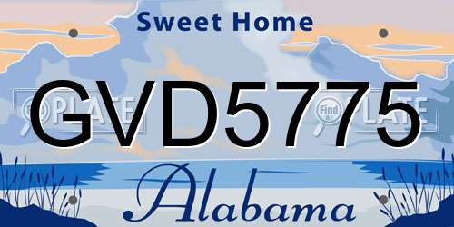 GVD5775 Alabama License Plate