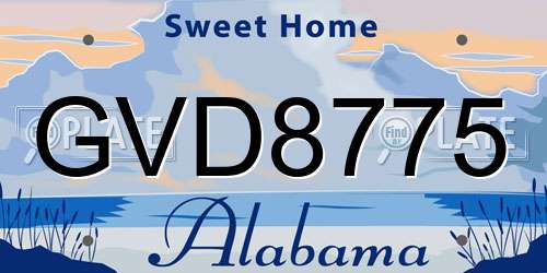 GVD8775 Alabama License Plate