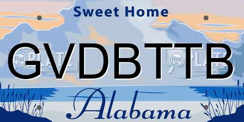GVDBTTB Alabama License Plate