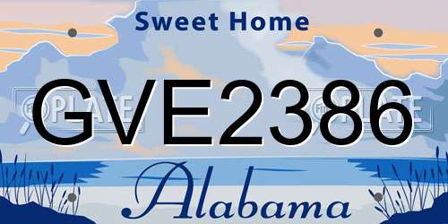 GVE2386 Alabama License Plate