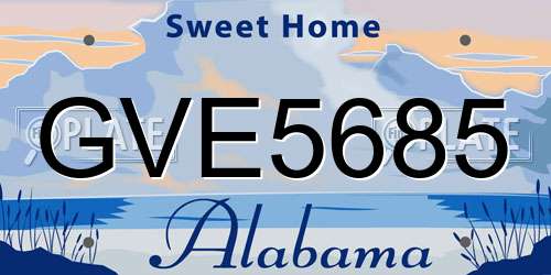 GVE5685 Alabama License Plate