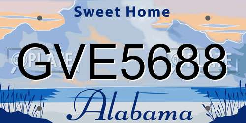 GVE5688 Alabama License Plate
