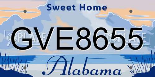 GVE8655 Alabama License Plate