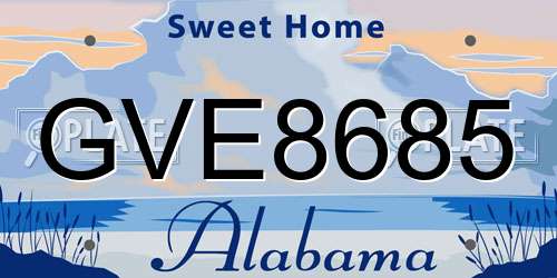 GVE8685 Alabama License Plate