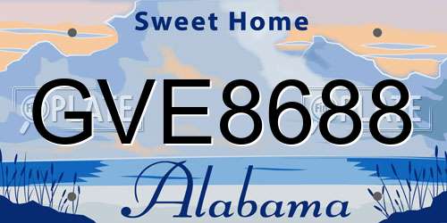GVE8688 Alabama License Plate
