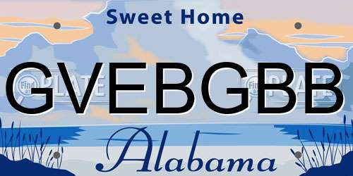 GVEBGBB Alabama License Plate