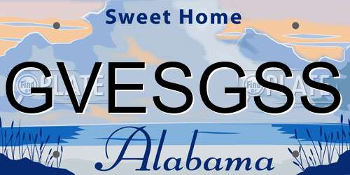GVESGSS Alabama License Plate