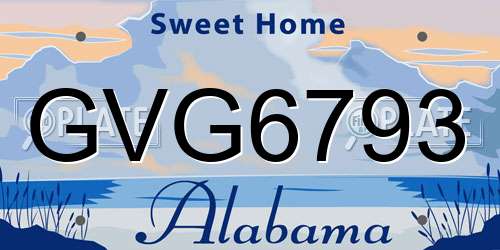 GVG6793 Alabama License Plate