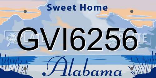 GVI6256 Alabama License Plate
