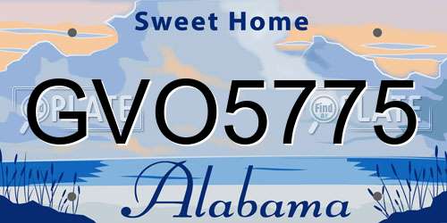 GVO5775 Alabama License Plate
