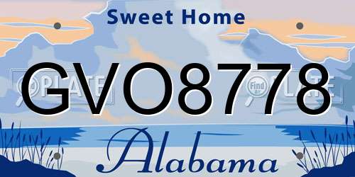 GVO8778 Alabama License Plate