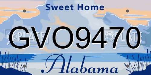 GVO9470 Alabama License Plate