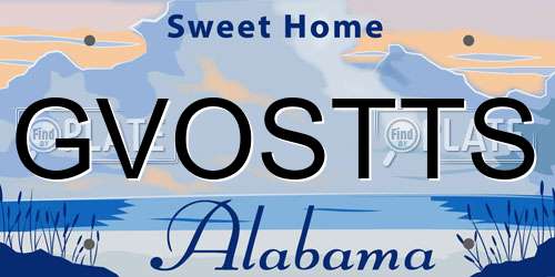GVOSTTS Alabama License Plate
