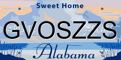 GVOSZZS Alabama License Plate