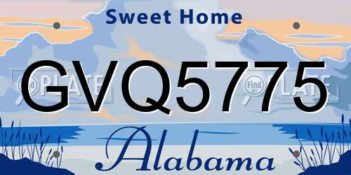 GVQ5775 Alabama License Plate