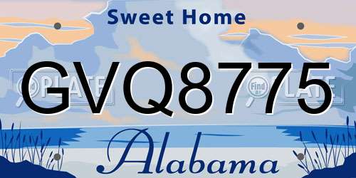 GVQ8775 Alabama License Plate
