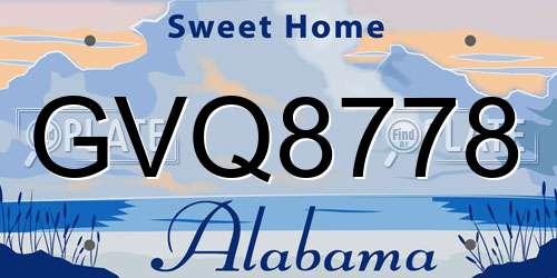 GVQ8778 Alabama License Plate