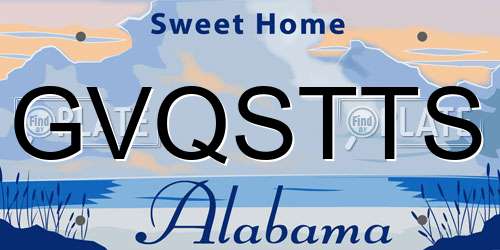 GVQSTTS Alabama License Plate