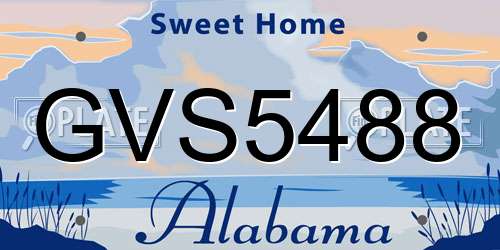 GVS5488 Alabama License Plate